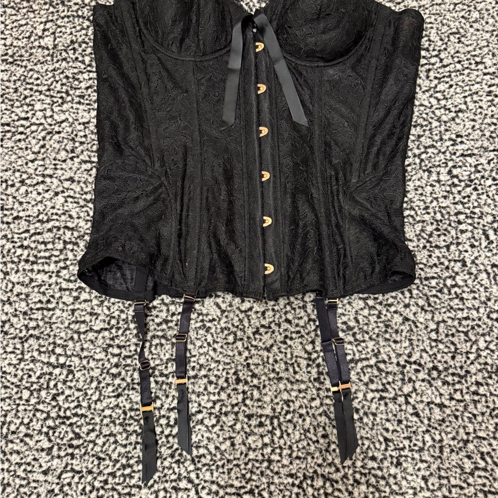 Savage X Fenty Black Lace Corset Top